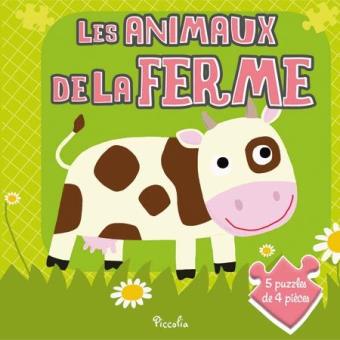 Les animaux de la ferme 5 puzzles 4 pieces - Piccoli - Achat Livre | fnac