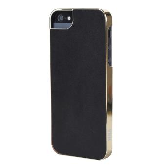 Sena Ultra Thin Snap-on - Coque de protection pour téléphone portable - cuir véritable - Noir/or - pour Apple iPhone 5, 5s