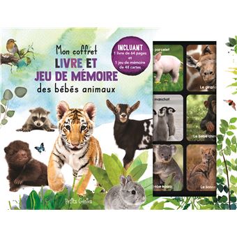 Mon coffret livre et jeu de mémoire des bébés animaux