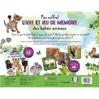 Mon coffret livre et jeu de mémoire des bébés animaux