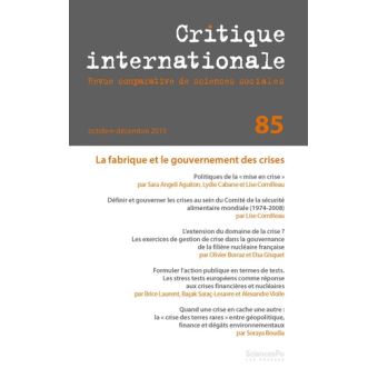 Critique internationale 85, octobre-décembre 2019 - La Fabri