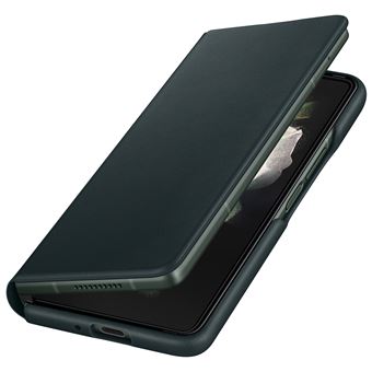 galaxy z fold3 5g leather cover green