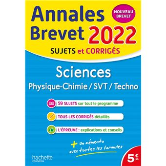 Annales Brevet 2022 Sciences
