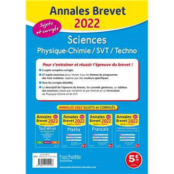 Annales Brevet 2022 Sciences