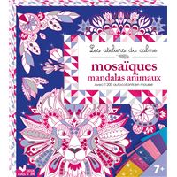 Mosaiques mandalas animaux - pochette avec accessoire