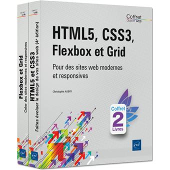 HMTL5, CSS3, Flexbox et Grid - Coffret de 2 livres : Pour des sites web modernes et responsives