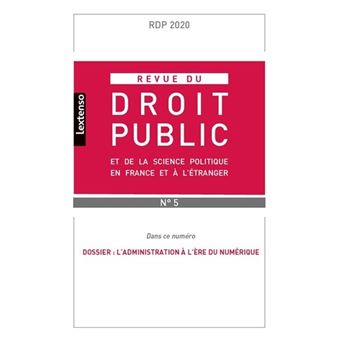 Revue du droit public et de la science politique en France et à l'étranger N°5-2020