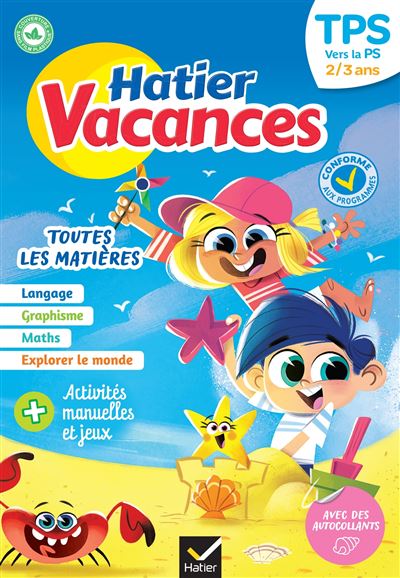Cahier de vacances 2020 de la Toute Petite section vers la Petite section 2/3 ans