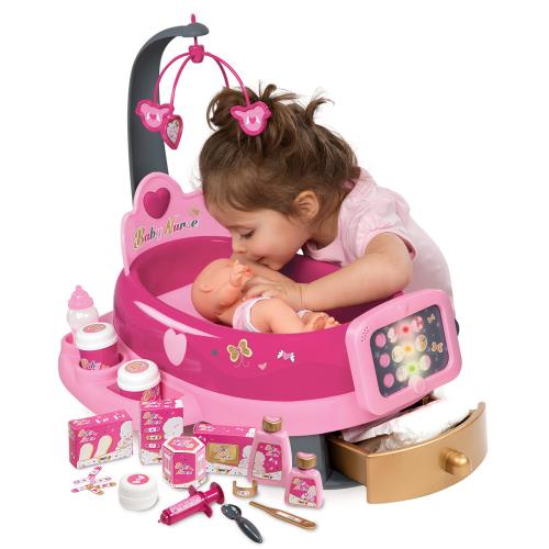 Nursery Electronique Baby Nurse Smoby + Poupon + 24 Accessoires Inclus -  Maison de poupée - Achat & prix