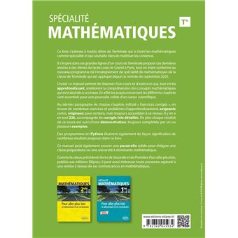 Spécialité Mathématiques - Terminale - Pour aller plus loin en démontrant et en s'entraînant - Nouveaux programmes