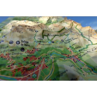 Carte en relief du Massif du Haut-Giffre réserve de Sixt-Passy