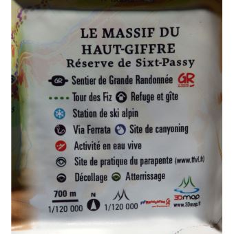 Carte en relief du Massif du Haut-Giffre réserve de Sixt-Passy