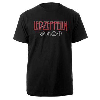 T-Shirt Logo And Symbols Noir Led Zeppelin