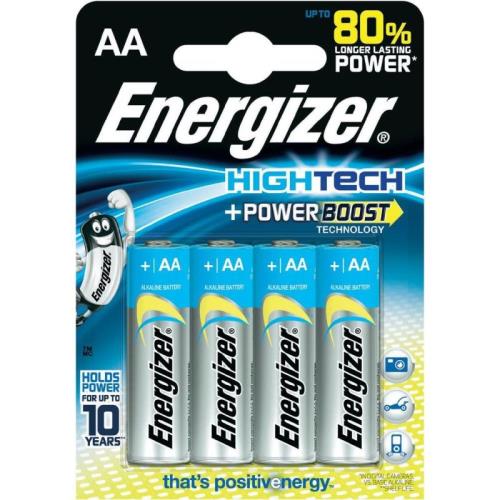 Lot de 4 Piles Alcalines Energizer High Tech LR6