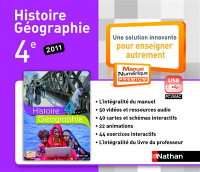 Histoire Géographie 4e 2011 Manuel Numérique Enrichi Cle Usb