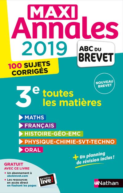 Maxi Annales ABC Brevet Toutes Les Matières Edition 2019 - Broché ...