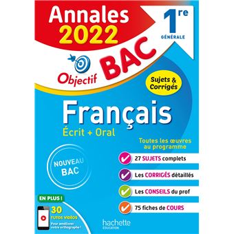 Annales Objectif BAC 2022 Français 1res
