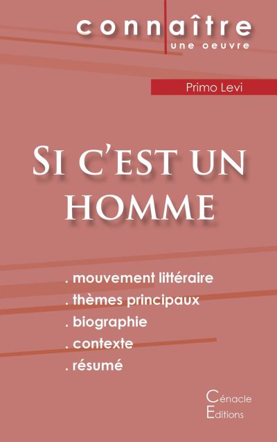 Fiche de lecture Si c'est un homme (Analyse littéraire de référence et résumé complet)