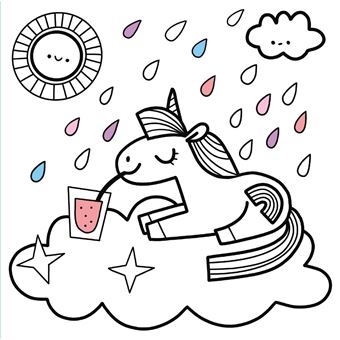 Colos et autocollants licornes et caticorns