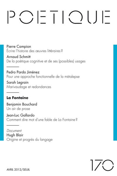 Poétique, n°170 -  Collectif - broché