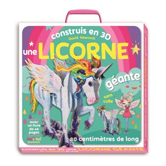 Construis en 3d une licorne géante