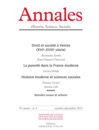 Annales histoire sciences sociales 2015/4