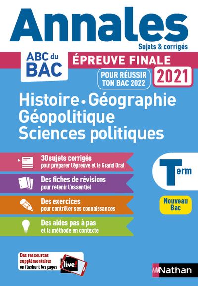Histoire-Géo Géopolique Sciences Politiques - Term - Annales Bac 2021 - Sujets & corrigés