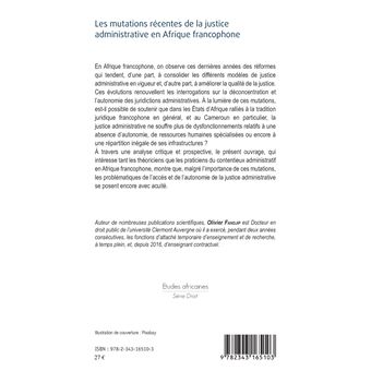 Les mutations récentes de la justice administrative en Afrique francophone