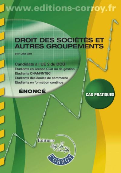 Droit des societes et autres groupements enonce