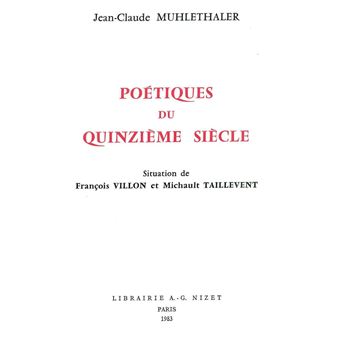 Poétiques du quinzième siècle