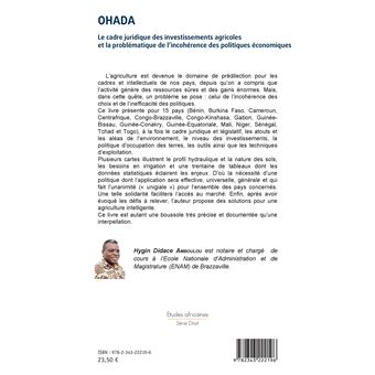 OHADA. Le cadre juridique des investissements agricoles et