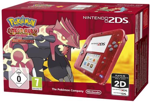 NINTENDO 2DS TRANSPARENT RED + PRE RUBY MIX -