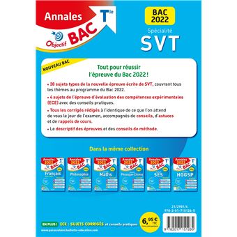 Annales Objectif BAC 2022 Spécialité SVT