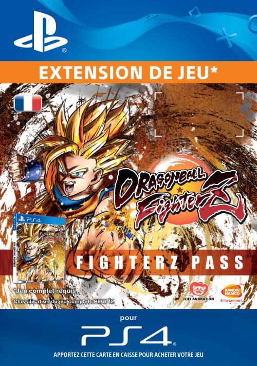 Pochette avant du jeu Code de téléchargement extension DLC Dragon Ball FighterZ FighterZ Pass PS4
