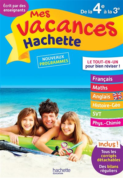 Mes vacances Hachette 4ème-3ème Cahier de vacances