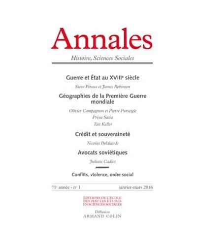 Annales histoire sciences sociales 2016/1