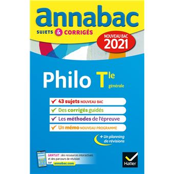 Annales du bac Annabac 2021 Philosophie Tle générale