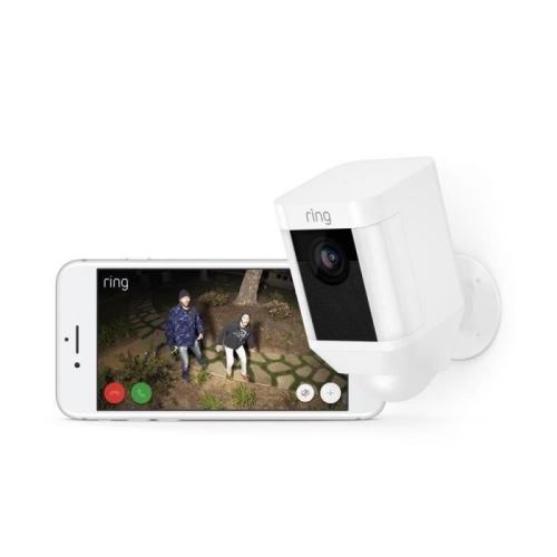 ring white battery spotlight camera