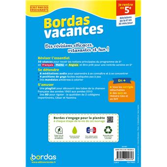 Bordas Vacances - Je rentre en 5e