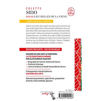Sido suivi de Les Vrilles de la vigne (Edition pédagogique) BAC 2023