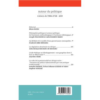Autour du politique (Cahiers de l'IREA 28)