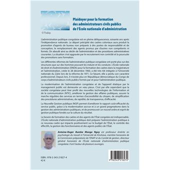Plaidoyer pour la formation des administrateurs civils publics de l'Ecole nationale d'administration