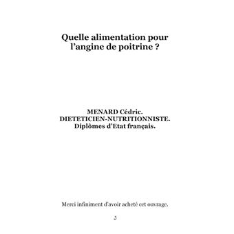 Quelle alimentation pour l'angine de poitrine ?