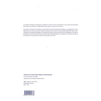 Les notes du conseil d'analyse économique 2018-2019