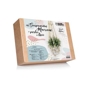 Kit Graine Créative suspension en perles de bois macramé