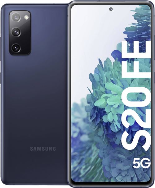 Samsung Galaxy S20 FE 5G - 5G smartphone - double SIM - RAM 6 Go / Mémoire interne 128 Go - microSD slot - écran OEL - 6.5 - 2400 x 1080 pixels (120 Hz) - 3 x caméras arrière 12 MP, 12 MP, 8 MP - front camera 32 MP - nuage marine