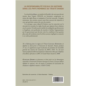La responsabilité fiscale du notaire dans les pays membres du traité OHADA