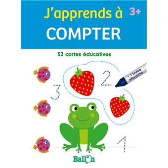 Cartes de jeu et d'apprentissage (avec feutre) - J'apprends à compter