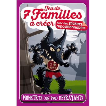 Jeu de 7 familles à créer - Monstres (un peu) effrayants - avec stickers