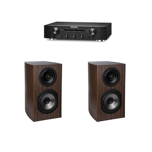 Amplificateur Marantz PM5005/N1B Noir + Paire d'enceintes bibliothèque Cabasse Antigua MC170 Chêne foncé